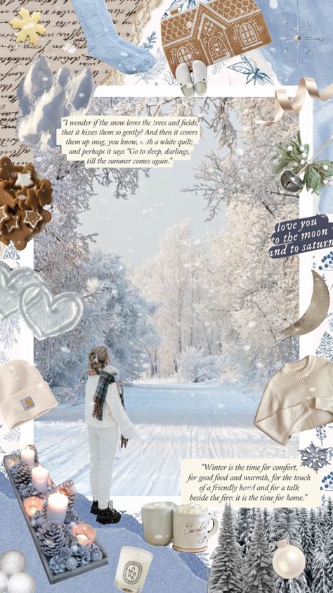 Aesthetic Winter Collage Wallpaper, Winter Shuffle, Christmas Aesthetic Blue, Christmas Shuffle, Christmas Wallpaper Aesthetic Collage, Winter Wonderland Wallpaper, Winter Collage, Wonderland Wallpaper, Winter Aesthetics