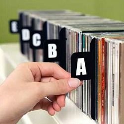 Sweet! Alphabetical CD dividers to help you find what you want with them all still organized on shelves. Cd Organization, Dvd Organization, Cd Dvd Storage, Music Storage, Cd Storage, Dvd Storage, Home Storage Solutions, Record Storage, Media Storage