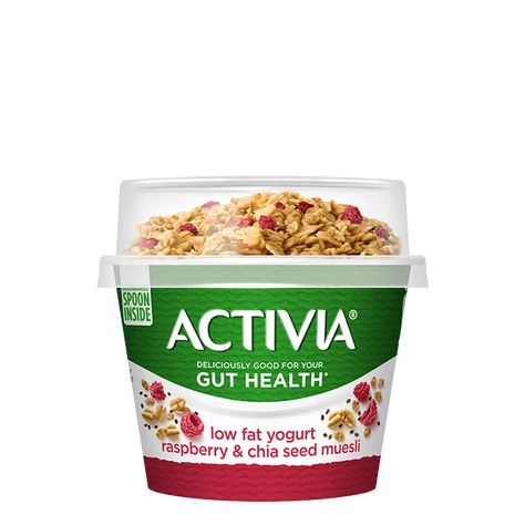 Raspberry Chia Yogurt Breakfast Pot | Activia (UK) Activia Yogurt, Chia Yogurt, Vanilla Granola, Chia Breakfast, Yogurt Milk, Yogurt Breakfast, Granola Breakfast, Tasty Breakfast, Yogurt And Granola