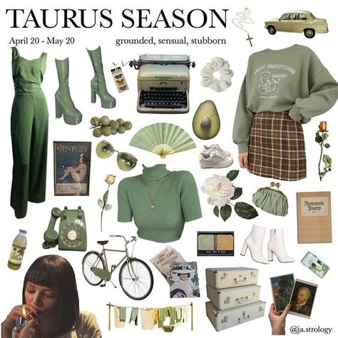 About Taurus, Taurus Season, Zodiac Sign Fashion, Taurus Moon, Venus Fashion, Zodiac Funny, Zodiac Signs Taurus, Fashion Mood Board, Quick Outfits