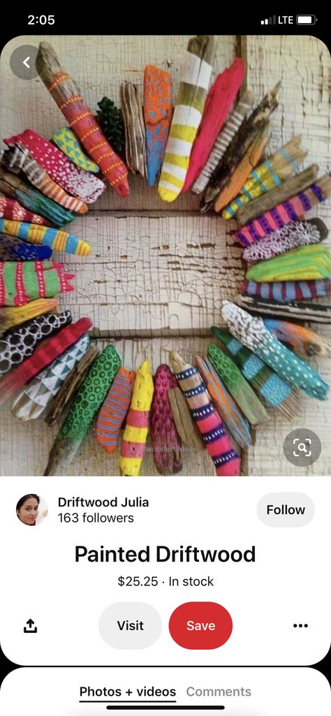 Carillons Diy, Driftwood Ideas, Driftwood Wreath, Diy Paintings, Fun List, Painted Driftwood, Painted Barn Quilts, Kids Ideas, Do It Yourself Projects