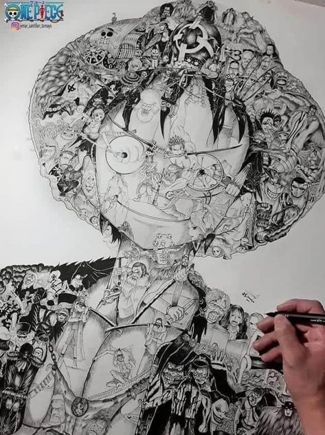 Luffy Drawing, Drawing Pen, Pen Art, One Piece Anime, Featured Artist, Great Wave, Manga Art, No Instagram, Anime Art