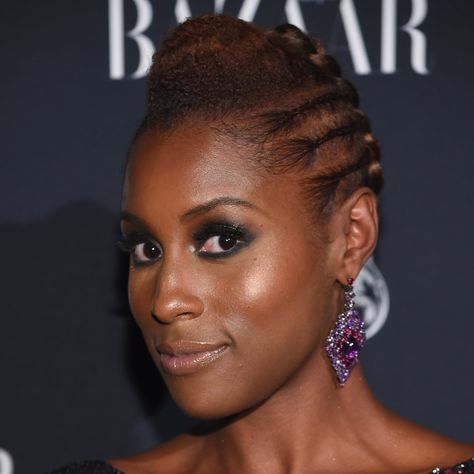 Issa Rae Braided Hairstyles, Issa Rae Hair, Issa Rae And Lawrence, Issa Rae Insecure, Updo Cornrows, Holiday Hairstyles Easy, The Photograph Movie Issa Rae, Hairdo Ideas, Gilmore Girls Gifts