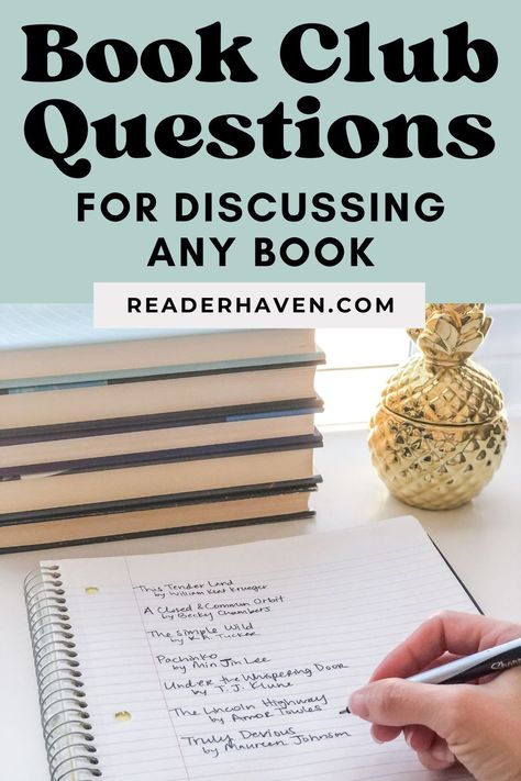 Looking for some inspiration when it comes to reading discussions for your book club? No matter which book you’ve picked this month, being prepared with a list of book club questions can do wonders to spark discussion! Here are some open-ended reading questions to get your book club talking. Questions For Book Club, Book Club Get To Know You, High School Book Club Activities, Book Discussion Questions, How To Have A Book Club, Book Club Questions For Any Book, Starting A Book Club, Book Club Discussion Questions, Book Club Activities