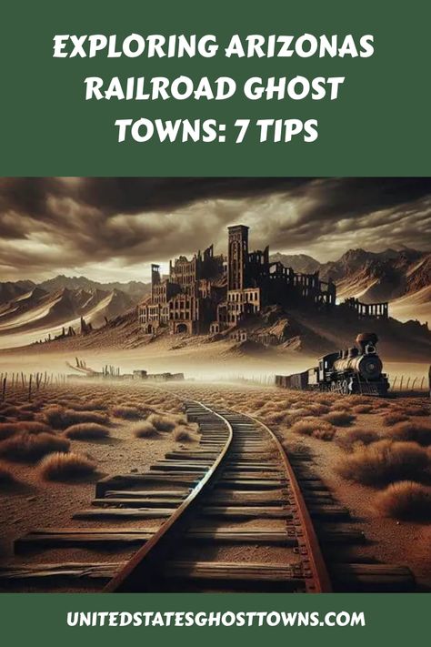 Embark on a journey through Arizona’s Railroad Ghost Towns! Follow these 7 tips for an unforgettable experience: Opt for a visit during shoulder seasons for ideal weather and fewer crowds. Arizona Ghost Towns, Haunting Stories, Abandoned Town, Town Map, Stay Overnight, Urban Legends, Ghost Town, Local History, Ghost Stories