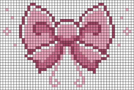 Bow Grid Pattern, Bow Alpha Pattern, Hello Kitty Alpha Pattern, Pixel Bow, Intarsia Knitting Charts, Beads Curtain, Crochet Grid, Grid Patterns, Intarsia Knitting