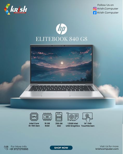 Stay ahead with the HP EliteBook 840 G8! 💻 Powered by Intel Core i5-11th Gen, 16GB RAM, 256GB SSD, and a 14" FHD touchscreen, this laptop is built for both power and productivity. Perfect for multitasking, remote work, and more. Shop now at krishcomputer.com or call +91 9727270993 for more information. [HP EliteBook, Krish Computer, Intel Core i5, SSD Storage, FHD Touchscreen, Business Laptop, High Performance, Work Laptop, Productivity Laptop, Laptop Deals] #KrishComputer #HPEliteBook840G8... Mini Laptop Hp, Hp Rose Gold Laptop, Hp Laptop Touch Screen, Girly Lifestyle, Work Laptop, Hp Chromebook, Laptop Hp Spectre X360, Laptop Deals, Hp Elitebook