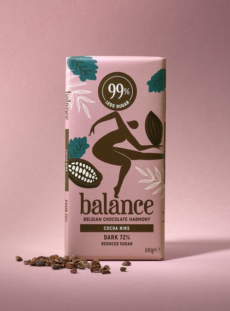 Balance Chocolates Is Moving Toward A World Of Sweet Moderation | Dieline - Design, Branding & Packaging Inspiration Coffee Label Design, Cafe Logos, Tea Labels, Chocolate Logo, Chocolate Packaging Design, Coffee Label, Packaging Label Design, Chocolate Wrapping, Chocolate Design