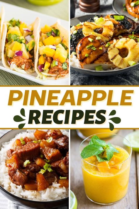 This list features not 20, not 30, but a whopping 40 sweet and savory pineapple recipes for you to try. There were just too many to choose from. Enjoy! Leftover Pineapple Recipes, Savory Pineapple Recipes, Leftover Pineapple, Grilled Pineapple Salsa, Pineapple Chicken Recipes, Pineapple Recipe, Teriyaki Shrimp, Pineapple Pork, Pineapple Cocktail