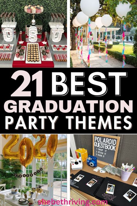 30+ Best College Graduation Party Ideas To Recreate (2024) 2024 College Graduation Party Ideas, Off To College Party Ideas, Graduation Party At Home, Trendy Graduation Party Ideas, Collage Graduation Party Ideas, Graduation Party College, Graduation Party Theme Ideas, 2025 Graduation Ideas, Graduation Theme Party Ideas