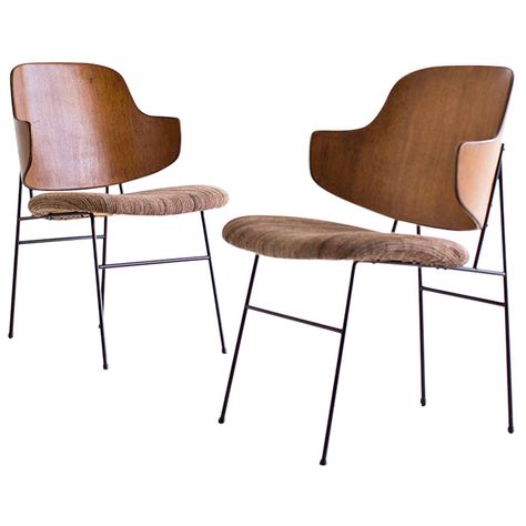 Ib Kofod-Larsen Penguin Chairs | From a unique collection of antique and modern armchairs at https://www.1stdibs.com/furniture/seating/armchairs/ Denmark Furniture, Kofod Larsen, Vintage Lounge, Metal Fabric, Vintage Lounge Chair, Modern Armchair, Furniture Designer, Take A Seat, Lounge Chairs