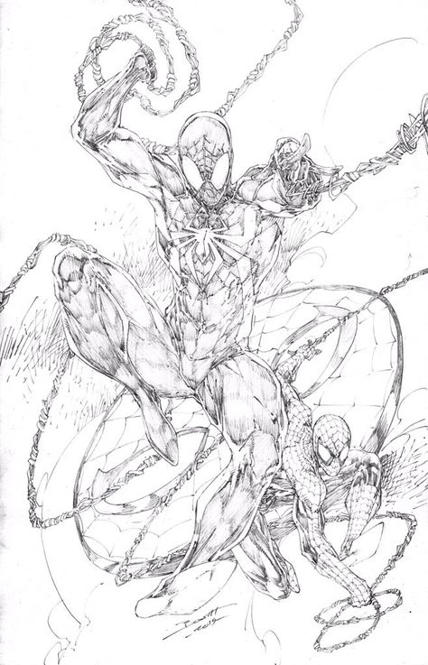 Spider-Man by Brett Booth Brett Booth Art, Spiderman Drawings, Leo Romero, Superhero Sketches, Spider People, Brett Booth, Spider Men, Spiderman Drawing, Marvel Superheroes Art