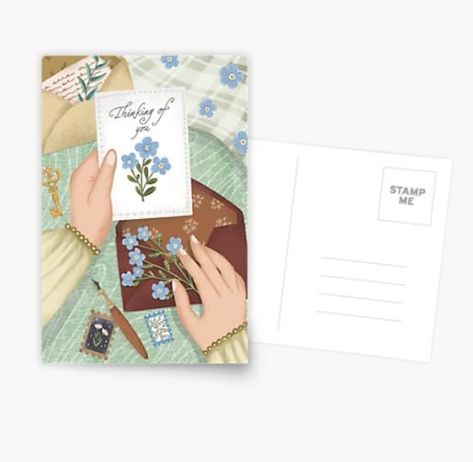 Beautiful love letter postcard Beautiful Love Letters, Floral Postcard, Flower Postcard, Love Postcard, Romantic Love Letters, Wall Fridge, Valentine Postcards, Forget Me Not Flower, Letter To Yourself