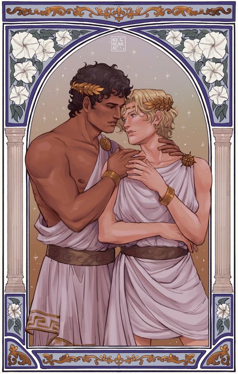 Damen And Laurent, The Captive Prince, Madeline Miller, Captive Prince, Greek Mythology Gods, Achilles And Patroclus, Queer Books, Prince Art, Drawing Body Poses