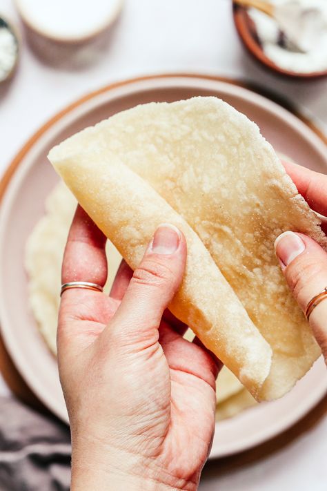 Cassava Tortillas, Cassava Flour Tortillas, How To Make Tortillas, How To Make Taco, Minimalist Baker, Cassava Flour, Coconut Almond, Vegan Bread, Food Words