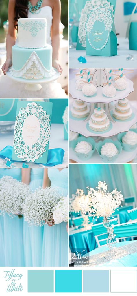 Tiffany Blue Wedding Theme, Beach Wedding White, Tiffany Blue Wedding, Beach Wedding Colors, Beach Bridal Showers, Wedding Event Decor, Blue Themed Wedding, Blue Wedding Flowers, Wedding Colors Blue