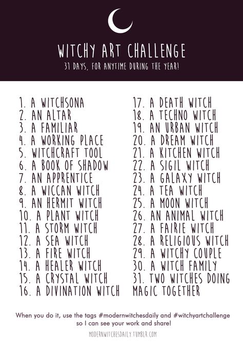 Witchy Art Challenge by Vicky-Pandora Comics Sketch, 30 Day Art Challenge, 30 Day Drawing Challenge, Witchy Art, Drawing Ideas List, Under Your Spell, Creation Art, Draw The Squad, Creative Drawing Prompts