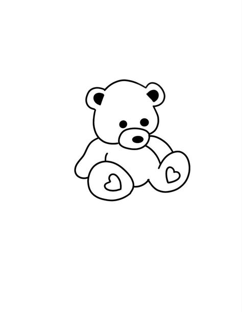 Teddy Bear Tattoo Stencil, Teddy Bear Tattoo Small Simple, Teddy Doodle, Cute Bear Tattoo, Bear Line Drawing, Teddy Tattoo, Teddy Bear Sketch, Emoji Tattoo, Teddy Bear Drawing