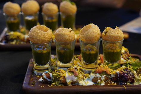 Calling all Foodies!!! Make your own "street style" Pani Puri, with shot glasses filled with the ingredients. This will be such a hit with your friends and family, and a fun twist on street food style mixed with a little molecular gastronomy! Get yours: https://www.ishopindian.com/haldirams-instant-pani-puri-kit/ . . #iShopIndian #IndianGroceries Pani Puri Shots, Mini Burger Buns, Grilled Paneer, Samosa Chaat, Indian Recipes Authentic, Pani Puri, Potato Patties, Indian Street Food, South Indian Food