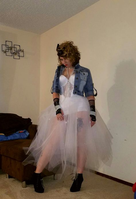 Madonna Outfits Costumes, Madonna Like A Virgin Costume, Madonna Concert Outfit, Madonna Halloween Costumes, Madonna Concert Outfit Ideas, 80s Madonna Costume, 80s Madonna Fashion, Like A Virgin Costume, Madonna Fancy Dress