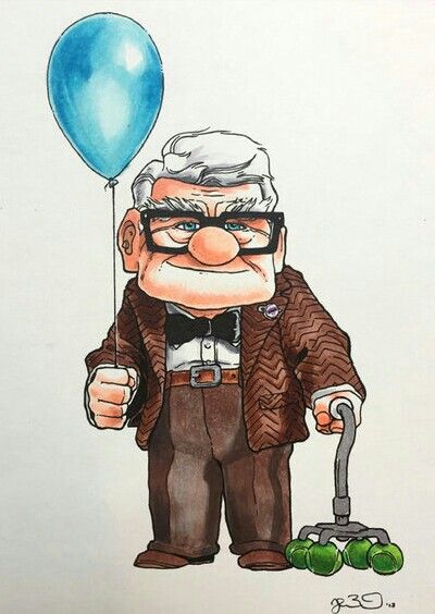 Old Man Drawing, Movie Character Drawings, Up Carl Y Ellie, Teddy Drawing, Up Pixar, Up The Movie, Human Figure Sketches, Nature Art Drawings, Disney Pixar Up