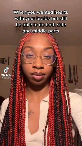 Undercolor Hair, Hearts Video, Cute Box Braids, Twisted Hair, Braided Cornrow Hairstyles, Cute Box Braids Hairstyles, Protective Hairstyles Braids, Box Braids Styling, Pretty Braided Hairstyles