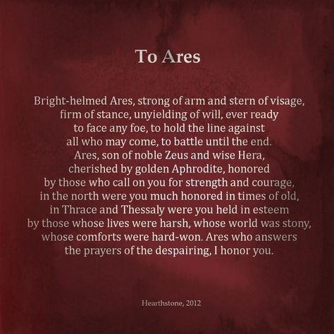 A prayer to Ares, Greek god of war. Ares Greek God, Deity Worship, Ares God, Hellenic Polytheism, Deity Work, Aphrodite Aesthetic, Greek Memes, Greek Mythology Humor, Greek Pantheon