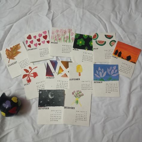 2023 Hand-painted Mini CALENDAR available (with customisation) Diy Yearly Calendar, Calander Diy Handmade, Hand Drawn Calendar Ideas, Diy Calander Making, Diy Calender Aesthetic, Diy Mini Calendar, Hand Painted Calendar, Hand Drawn Calendar, Homemade Calendar Ideas