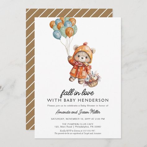 Fall in love cute teddy bear Baby Shower Save The Date Baby Shower Save The Date, Cute Teddy Bear, Teddy Bear Baby Shower, Cute Teddy, Baby Bear Baby Shower, Love Bear, Baby Shower Fall, Fall Baby, Cute Teddy Bears