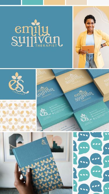 Emily Sullivan | Mental Health Therapist Brand Identity Therapist Branding, Therapist Logo, Logo Design Agency, Healthcare Branding, Clinic Logo, Logo Design Inspiration Branding, Logo Brand Identity, Clinic Design, Minimalist Logo Design