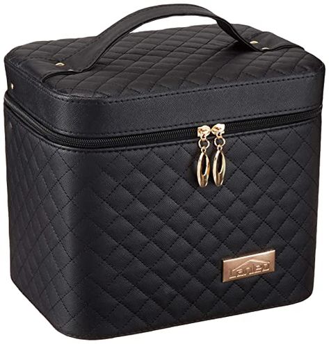 Amazon.com : Sooyee Professional Makeup Train Case with Mirror - Cosmetic Studio Box Designed To Fit All Cosmetics Make Up Bag Organizer Train Case for Women (BLACK) : Beauty Makeup Bags Big, Makeup Box Design, Makeup Organizer With Mirror, Jeffree Star Palette, Professional Makeup Bag, Professional Makeup Case, Makeup You Need, Cosmetic Train Case, Beaded Shoes