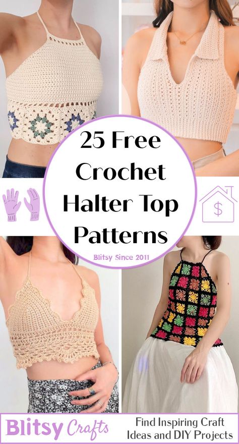 Halter Top Pattern Free, Crochet Halter Tops Free, Crochet Halter Top Pattern Free, Tops A Crochet, Crochet Halter Top Pattern, Halter Top Pattern, Crochet Halter Top, Crop Top Pattern, Crochet Crop Top Pattern