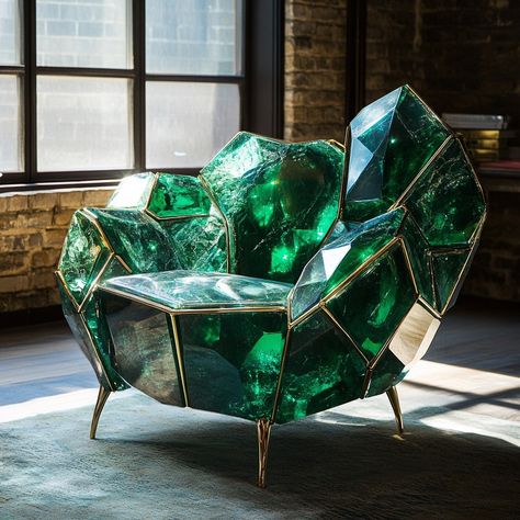 Glass Chair, Curve Design, Velvet Upholstery, Nice Things, Green Velvet, Deep Green, Handmade Ceramics, Lush, Emerald