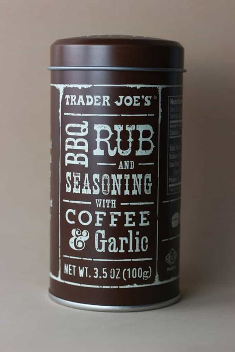 Trader Joe's BBQ Rub and Seasoning with Coffee and Garlic Reviewis posted with pictures and buying recommendations #traderjoes Coffee Rub Recipe, Coffee Rubbed Steak, Bbq Rub Recipe, Bbq Dry Rub, Coffee Rub, Steak Rubs, Trader Joe's Products, Bbq Seasoning, Rub Recipes