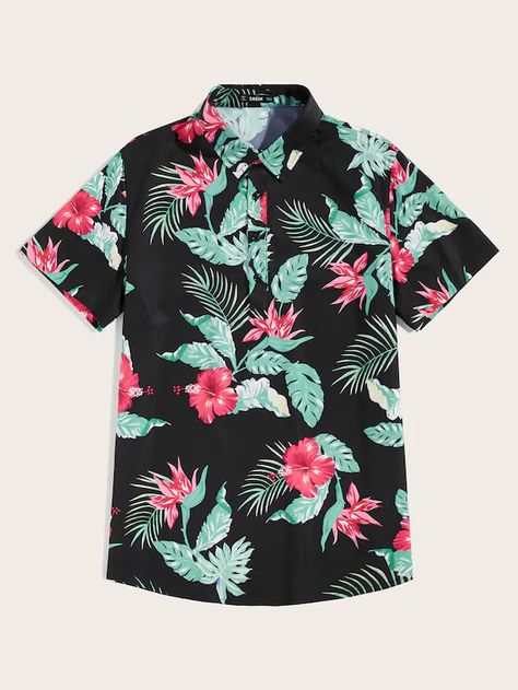 Men Tropical Print Shirt | SHEIN Tropical Print Shirt, Shein Men, Ammy Virk, Tropical Shirt, Retro Wave, Printed Shirts Men, Floral Hawaiian Shirt, Fur Clothing, Tropical Shirts