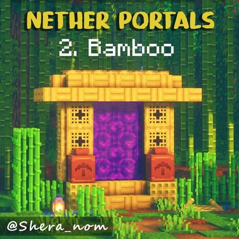 Portals In Minecraft, Nether Portal Designs, Minecraft Decoration Ideas, Minecraft Portal, Nether Portal, Minecraft Starter House, Minecraft Japanese, Portal Design, Bangunan Minecraft