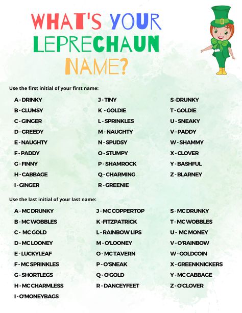 St. Patrick's Day fun for Teachers! Rainbows And Leprechauns, Leprechaun Name Generator, Leprechaun Names For Kids, Carnival Preschool, Leprechaun Movie, St Patricks Activities, Leprechaun Names, Leprechaun Tricks, Fun Lesson Plans