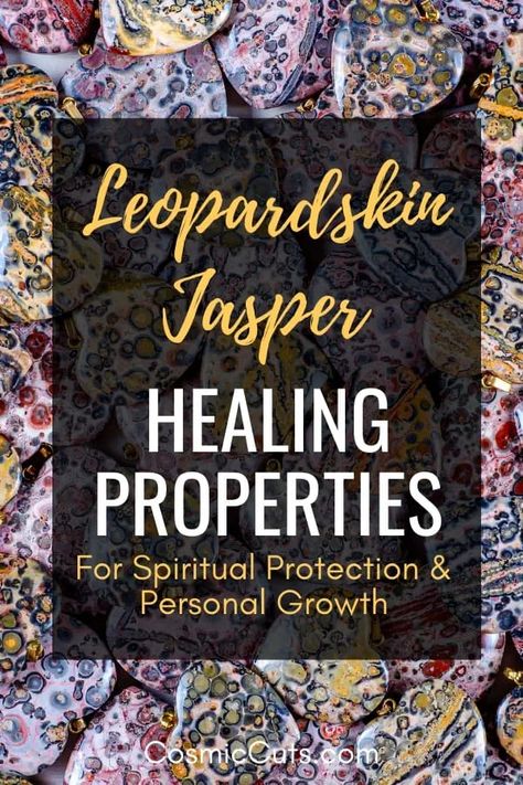 Let the healing properties of Leopardskin Jasper fill you with good vibrations and protect you on your life journey. This beautiful stone is the total healing package and will bring happiness into your life. Let's learn all about Leopardskin Jasper meaning now! #leopardskinjaspermeaning leopardskinjasperhealingproperties #leopardskinjasper https://cosmiccuts.com/blogs/healing-stones-blog/healing-properties-of-leopardskin-jasper Leopard Jasper Crystal Meaning, Leopardskin Jasper Meaning, Clean Crystals, Crystal Grimoire, Witchy Crystals, Healing Crystals Decor, Witch Goddess, Positive Energy Crystals, Crystal Magick