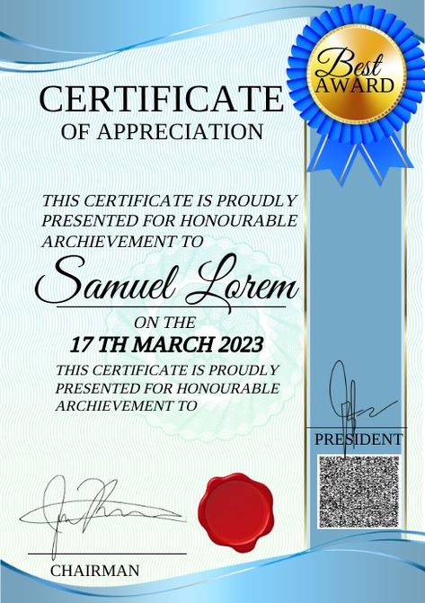 Certificate Of Appreciation, Used Tools, Design Template, Birthday, Design