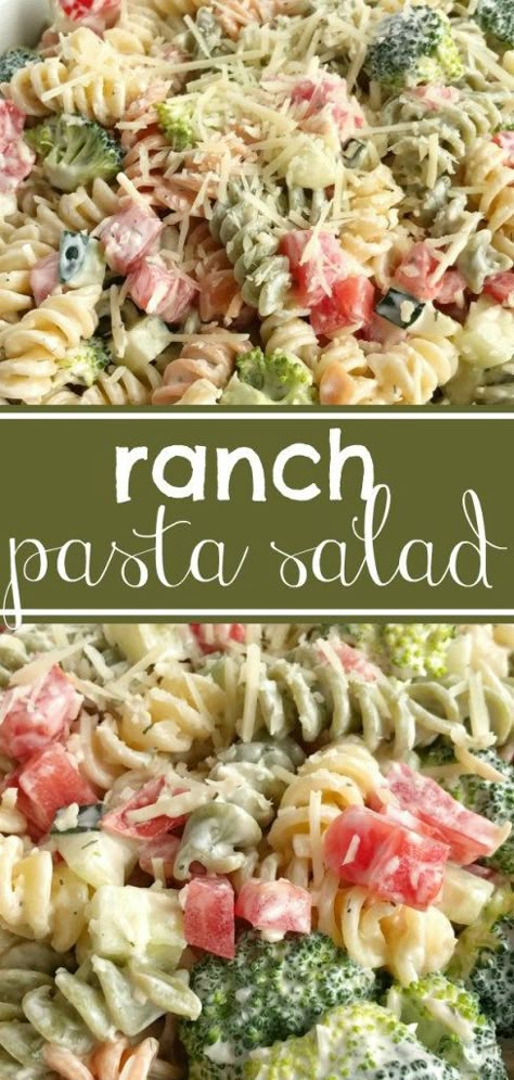 Salad Ranch, Salad Kale, Ranch Pasta Salad, Ranch Pasta, Simple Salad, Summer Picnics, Cold Pasta, Salad Pasta, Cold Salad