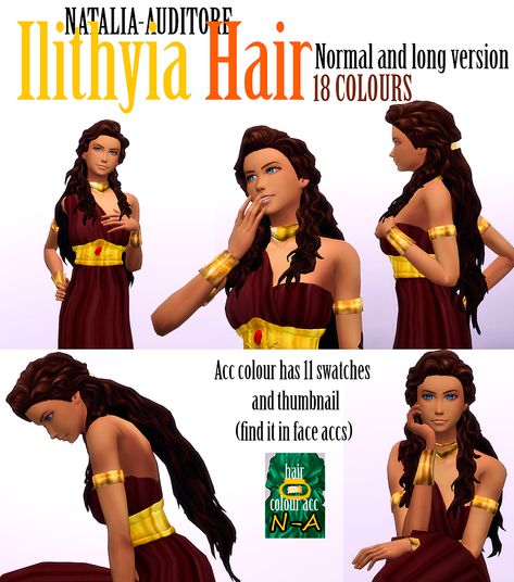 Ilithyia Hair - normal and long | medievaldream Natalia Auditore, Egyptian Hairstyles, Greek Hair, 4 Hairstyles, Sims Medieval, Sims Stories, Pelo Sims, Play Sims, Sims 4 Dresses