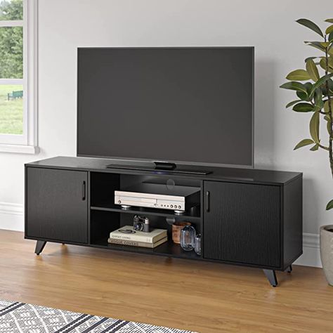 Black Tv Stands, Black Tv Console, Simple Tv Stand, Console Unit, Black Tv Stand, Tv Console Table, Television Stands, Storage Cabinet Shelves, Cubby Storage