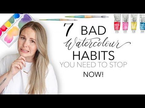 7 Bad Watercolour Habits You Need To Stop NOW! | Watercolor, Art tutorials watercolor, Watercolor tips Emma Jane Lefebvre Watercolor Tutorial, Emma Lefebvre Watercolor, Emma Lefebvre Watercolor Tutorials, Emma Jane Lefebvre Watercolor, Watercolour Basics, Emma Lefebvre, Colour Tutorial, Watercolour Sketches, Watercolor Sketching