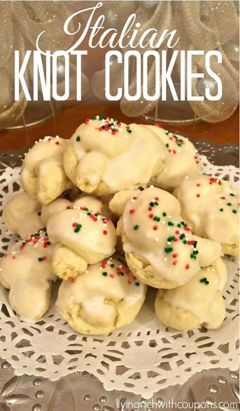 Italian Knot Cookies are a Family Tradition and a Family Favorite around here and you don’t have to be Italian to make or fall in love these these delicious cookies.  Actually I don’t know why they are considered cookies.  They are more like little cakes that are iced with a anise flavored icing.  So yummy! #italianknotcookierecipe #christmas Italian Knot Cookies, Best Italian Cookie Recipe, Anise Cookie Recipe, Anisette Cookies, Italian Anise Cookies, Knot Cookies, Italian Easter Cookies, Italian Christmas Cookie Recipes, Italian Sweets