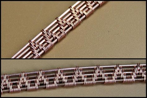 Basic weaves to use with 5 wire frames. - DIY crafts Wire Weaving Patterns, Wire Weaving Techniques, Frames Diy, Wire Weaving Tutorial, Wire Jewelry Patterns, Twist Jewelry, 50 Cal, Wire Jewelry Rings, Metal Jewelry Making