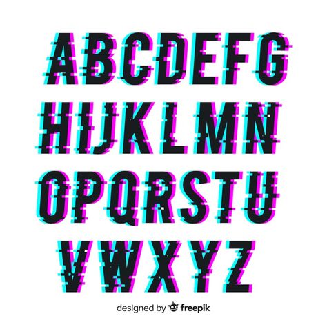 Glitch Typography, Letras Cool, Alfabet Font, Journal Fonts, Typography Alphabet, Hand Lettering Fonts, Aesthetic Fonts, Lettering Alphabet Fonts, Creative Typography