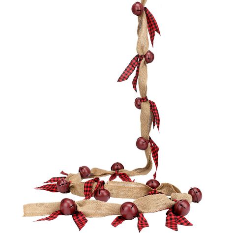 PRICES MAY VARY. Package contains: you will receive a Christmas rustic burlap garland with 20 bells above, the total length of the sleigh-bells garland is about 9 feet, and the width of the garland is about 2 inches, and the size of the bells is about 1.5 inches, suitable for you to use Exquisite design: these sleigh bells are designed with hollow stars, embody the essence of American style and complement the bold rustic motif, suitable for you to use, chic and novel, can make your home or offic Ribbon Garland Christmas Tree, Ribbon Garland Christmas, Old Fashion Christmas Tree, Garland Christmas Tree, Primitive Christmas Tree, Antique Christmas Tree, Burlap Garland, Burlap Christmas Tree, Christmas Rustic