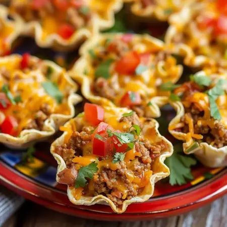 Taco Cupcakes Pioneer Woman, Taco Bites In Phyllo Cups, Easy Tailgate Snacks Finger Foods, Taco Ranch Bites, Easy Tailgate Snacks, Yule Wedding, Mexican Finger Foods, Phyllo Tart, Taco Cups Recipe