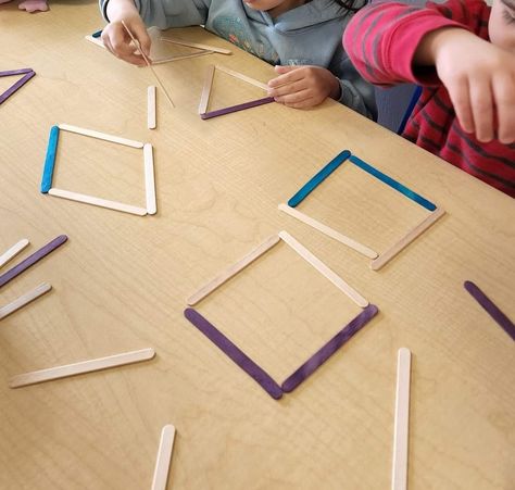 What shape can you make ? Worked on making shapes with popsicle sticks and solving shapes puzzle was fun for toddlers. Shapes With Popsicle Sticks, 2d Shapes Activities, Fun For Toddlers, 2d Shapes, Shapes Activities, Shape Puzzles, Monthly Themes, Shape Crafts, Toddler Fun