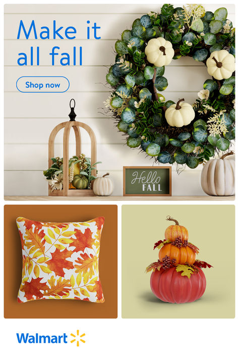 Your seasonal home glow-up starts with the coziest decor. Think leafy wreaths, pumpkins, pillows & more, starting at just $5. Remodel Furniture, Thanksgiving Wood Crafts, Flavored Salt, Card Lettering, Wreath Hook, Thyroid Healing, Fall Decor Diy Crafts, Fall Arts And Crafts, Mesh Wreath Diy